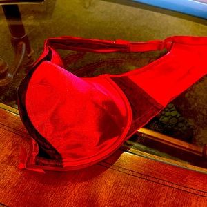 Cacique red and black bra